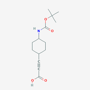 3-[4-[(2-Methylpropan-2-yl)oxycarbonylamino]cyclohexyl]prop-2-ynoic acid - 2402828-60-6