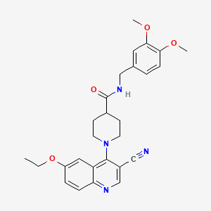 1-(3-cyano-6-ethoxyquinolin-4-yl)-N-[(3,4-dimethoxyphenyl)methyl]piperidine-4-carboxamide - 1226428-87-0