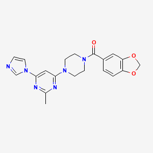 (4-(6-(1H-imidazol-1-yl)-2-methylpyrimidin-4-yl)piperazin-1-yl)(benzo[d][1,3]dioxol-5-yl)methanone - 1171176-81-0