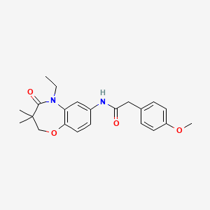 N-(5-ethyl-3,3-dimethyl-4-oxo-2,3,4,5-tetrahydrobenzo[b][1,4]oxazepin-7-yl)-2-(4-methoxyphenyl)acetamide - 921543-12-6