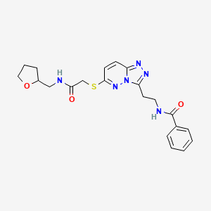N-(2-(6-((2-oxo-2-(((tetrahydrofuran-2-yl)methyl)amino)ethyl)thio)-[1,2,4]triazolo[4,3-b]pyridazin-3-yl)ethyl)benzamide - 872994-22-4