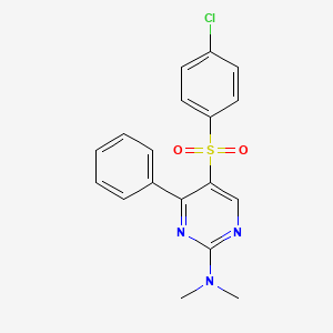 N-{5-[(4-chlorophenyl)sulfonyl]-4-phenyl-2-pyrimidinyl}-N,N-dimethylamine - 339108-34-8