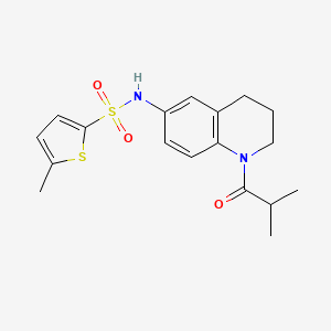 5-methyl-N-[1-(2-methylpropanoyl)-1,2,3,4-tetrahydroquinolin-6-yl]thiophene-2-sulfonamide - 946210-51-1