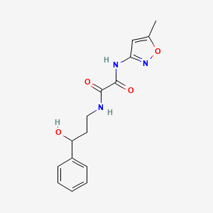 N1-(3-hydroxy-3-phenylpropyl)-N2-(5-methylisoxazol-3-yl)oxalamide - 1396790-78-5