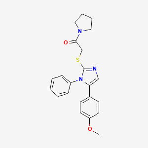 2-((5-(4-methoxyphenyl)-1-phenyl-1H-imidazol-2-yl)thio)-1-(pyrrolidin-1-yl)ethanone - 1207020-93-6