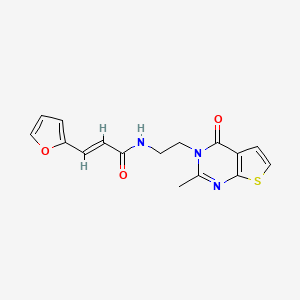 (E)-3-(furan-2-yl)-N-(2-(2-methyl-4-oxothieno[2,3-d]pyrimidin-3(4H)-yl)ethyl)acrylamide - 1904616-72-3