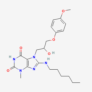 8-(hexylamino)-7-(2-hydroxy-3-(4-methoxyphenoxy)propyl)-3-methyl-1H-purine-2,6(3H,7H)-dione - 500149-02-0