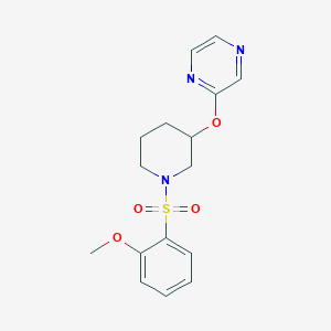 2-((1-((2-Methoxyphenyl)sulfonyl)piperidin-3-yl)oxy)pyrazine - 2034475-05-1