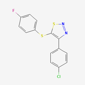 4-(4-Chlorophenyl)-5-[(4-fluorophenyl)sulfanyl]-1,2,3-thiadiazole - 338408-07-4