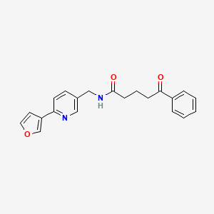N-((6-(furan-3-yl)pyridin-3-yl)methyl)-5-oxo-5-phenylpentanamide - 2034310-14-8