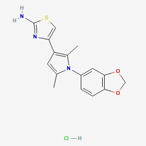4-[1-(1,3-benzodioxol-5-yl)-2,5-dimethyl-1H-pyrrol-3-yl]-1,3-thiazol-2-amine hydrochloride - 1172446-62-6