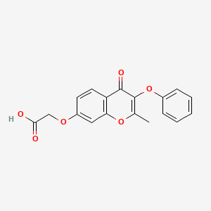 2-(2-Methyl-4-oxo-3-phenoxychromen-7-yloxy)acetic acid - 294855-19-9