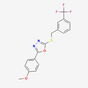 2-(4-Methoxyphenyl)-5-{[3-(trifluoromethyl)benzyl]sulfanyl}-1,3,4-oxadiazole - 477857-12-8