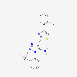 4-(4-(2,4-dimethylphenyl)thiazol-2-yl)-1-(2-(trifluoromethyl)phenyl)-1H-1,2,3-triazol-5-amine - 1251569-19-3