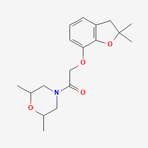 2-((2,2-Dimethyl-2,3-dihydrobenzofuran-7-yl)oxy)-1-(2,6-dimethylmorpholino)ethanone - 921880-79-7