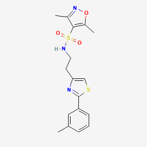 3,5-dimethyl-N-(2-(2-(m-tolyl)thiazol-4-yl)ethyl)isoxazole-4-sulfonamide - 896607-51-5