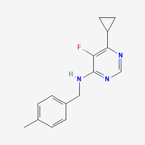6-Cyclopropyl-5-fluoro-N-[(4-methylphenyl)methyl]pyrimidin-4-amine - 2415520-60-2