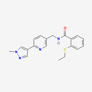 2-(ethylthio)-N-((6-(1-methyl-1H-pyrazol-4-yl)pyridin-3-yl)methyl)benzamide - 2034232-64-7