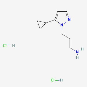 3-(5-Cyclopropylpyrazol-1-yl)propan-1-amine;dihydrochloride - 2260930-79-6