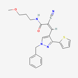(Z)-3-(1-Benzyl-3-thiophen-2-ylpyrazol-4-yl)-2-cyano-N-(3-methoxypropyl)prop-2-enamide - 1211960-90-5