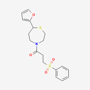 3-(benzenesulfonyl)-1-[7-(furan-2-yl)-1,4-thiazepan-4-yl]propan-1-one - 1795451-19-2