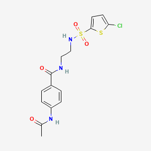 4-acetamido-N-(2-(5-chlorothiophene-2-sulfonamido)ethyl)benzamide - 1091398-53-6
