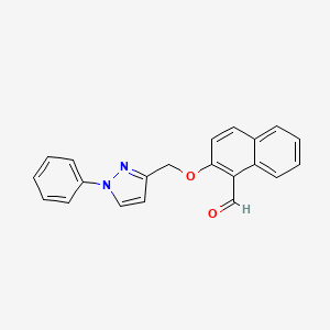2-[(1-Phenylpyrazol-3-yl)methoxy]naphthalene-1-carbaldehyde - 1375234-59-5