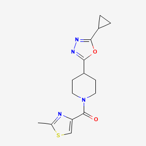 (4-(5-Cyclopropyl-1,3,4-oxadiazol-2-yl)piperidin-1-yl)(2-methylthiazol-4-yl)methanone - 1210280-88-8