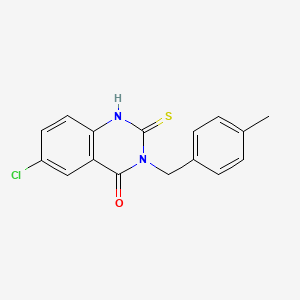 6-chloro-3-[(4-methylphenyl)methyl]-2-sulfanylidene-1H-quinazolin-4-one - 451465-81-9