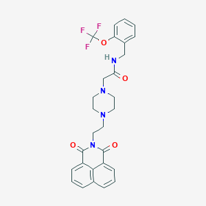 2-(4-(2-(1,3-dioxo-1H-benzo[de]isoquinolin-2(3H)-yl)ethyl)piperazin-1-yl)-N-(2-(trifluoromethoxy)benzyl)acetamide - 2034534-38-6