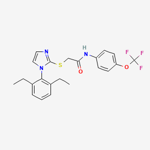 2-((1-(2,6-diethylphenyl)-1H-imidazol-2-yl)thio)-N-(4-(trifluoromethoxy)phenyl)acetamide - 896050-40-1