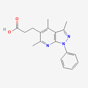 3-(3,4,6-trimethyl-1-phenyl-1H-pyrazolo[3,4-b]pyridin-5-yl)propanoic acid - 901864-54-8