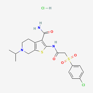 2-(2-((4-Chlorophenyl)sulfonyl)acetamido)-6-isopropyl-4,5,6,7-tetrahydrothieno[2,3-c]pyridine-3-carboxamide hydrochloride - 1329409-27-9