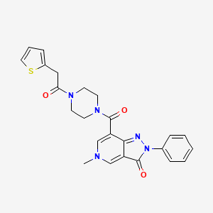 5-methyl-2-phenyl-7-(4-(2-(thiophen-2-yl)acetyl)piperazine-1-carbonyl)-2H-pyrazolo[4,3-c]pyridin-3(5H)-one - 1021123-94-3