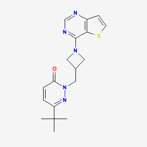 6-Tert-butyl-2-[(1-{thieno[3,2-d]pyrimidin-4-yl}azetidin-3-yl)methyl]-2,3-dihydropyridazin-3-one - 2201390-57-8