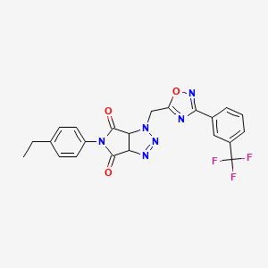 5-(4-ethylphenyl)-1-((3-(3-(trifluoromethyl)phenyl)-1,2,4-oxadiazol-5-yl)methyl)-1,6a-dihydropyrrolo[3,4-d][1,2,3]triazole-4,6(3aH,5H)-dione - 1170904-79-6
