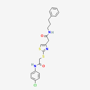 N-(4-chlorophenyl)-2-((4-(2-oxo-2-((3-phenylpropyl)amino)ethyl)thiazol-2-yl)thio)acetamide - 954018-24-7