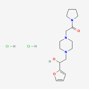 2-(4-(2-(Furan-2-yl)-2-hydroxyethyl)piperazin-1-yl)-1-(pyrrolidin-1-yl)ethanone dihydrochloride - 1396882-78-2