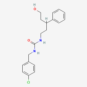 1-[(4-chlorophenyl)methyl]-3-(5-hydroxy-3-phenylpentyl)urea - 1790195-85-5