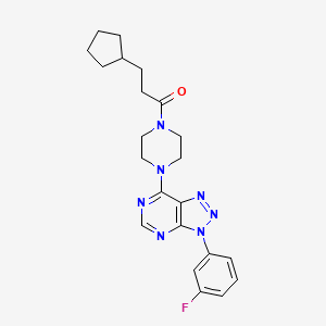 3-cyclopentyl-1-(4-(3-(3-fluorophenyl)-3H-[1,2,3]triazolo[4,5-d]pyrimidin-7-yl)piperazin-1-yl)propan-1-one - 923513-36-4