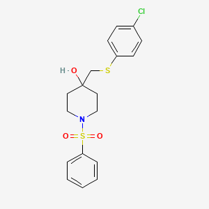 4-{[(4-Chlorophenyl)sulfanyl]methyl}-1-(phenylsulfonyl)-4-piperidinol - 861212-70-6