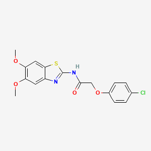 2-(4-chlorophenoxy)-N-(5,6-dimethoxy-1,3-benzothiazol-2-yl)acetamide - 897620-51-8