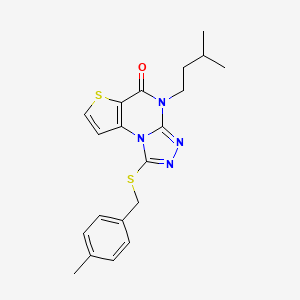 1-[(4-methylbenzyl)thio]-4-(3-methylbutyl)thieno[2,3-e][1,2,4]triazolo[4,3-a]pyrimidin-5(4H)-one - 1216696-79-5