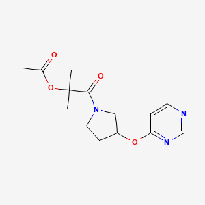 2-Methyl-1-oxo-1-(3-(pyrimidin-4-yloxy)pyrrolidin-1-yl)propan-2-yl acetate - 2034328-10-2