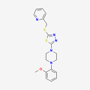 2-(4-(2-Methoxyphenyl)piperazin-1-yl)-5-((pyridin-2-ylmethyl)thio)-1,3,4-thiadiazole - 1105224-67-6