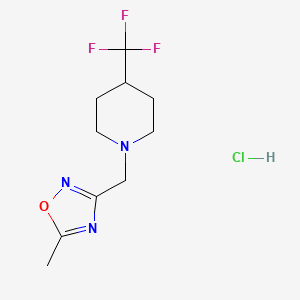 5-Methyl-3-((4-(trifluoromethyl)piperidin-1-yl)methyl)-1,2,4-oxadiazole hydrochloride - 2034241-85-3