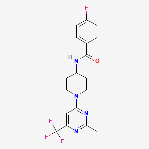 4-fluoro-N-{1-[2-methyl-6-(trifluoromethyl)pyrimidin-4-yl]piperidin-4-yl}benzamide - 1775332-45-0