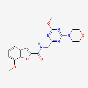 7-methoxy-N-((4-methoxy-6-morpholino-1,3,5-triazin-2-yl)methyl)benzofuran-2-carboxamide - 2034471-12-8
