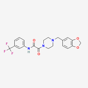 2-(4-(benzo[d][1,3]dioxol-5-ylmethyl)piperazin-1-yl)-2-oxo-N-(3-(trifluoromethyl)phenyl)acetamide - 941999-65-1