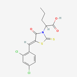 (Z)-2-(5-(2,4-dichlorobenzylidene)-4-oxo-2-thioxothiazolidin-3-yl)pentanoic acid - 1261158-86-4